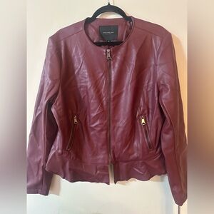 Marc New York by Andrew Marc Burgundy Faux Leather Jacket โ XL